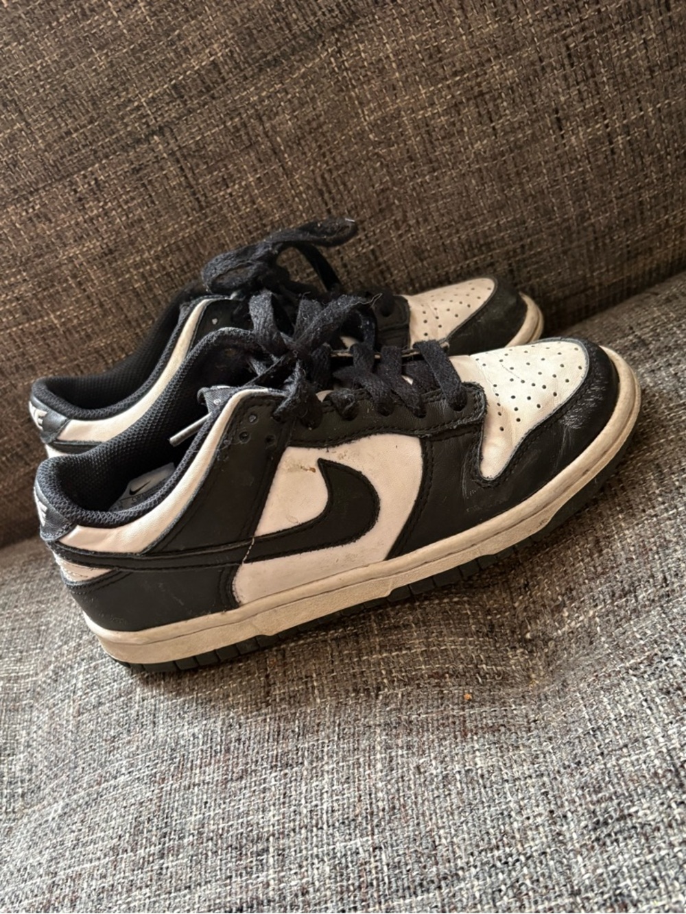 Nike panda dunks Black and White Low-Top Sneakers 4Y